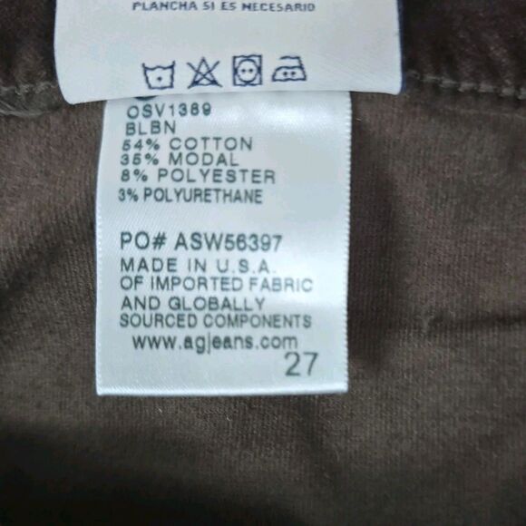 AG Goldschmied Legging Ankle Women’s Brown Stretch Corduroy Skinny Jeans Size 27 - Picture 5 of 11
